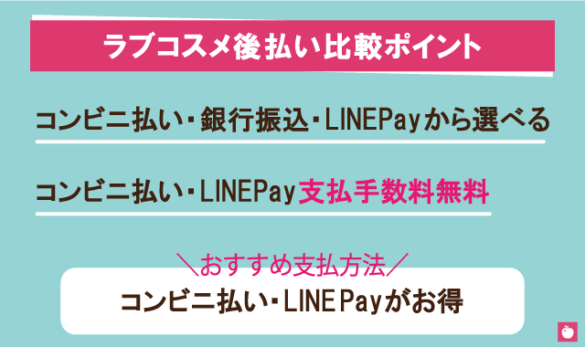 ラブコスメの後払い方法